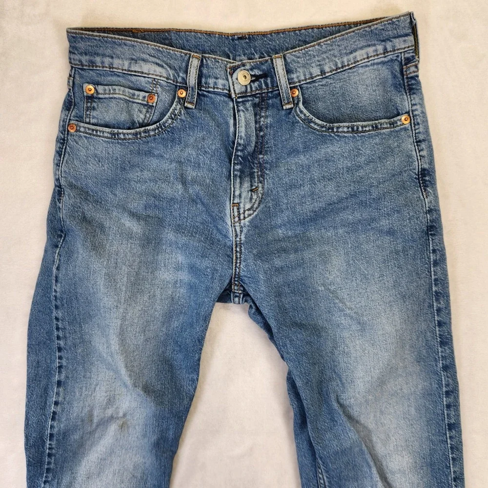 Levis‎ 505 Regular Fit Mens Blue Jeans Medium Wash 32x29 00505-2912 Distressed
